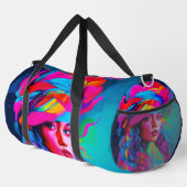 Lebhaftes Abstraktes Portrait Duffle Bag (Rechte Ecke)