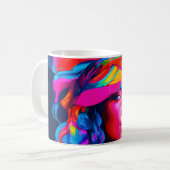 Lebhaftes Abstraktes Portrait Kaffeetasse (Vorderseite Links)