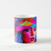 Lebhaftes Abstraktes Portrait Kaffeetasse (Mittel)