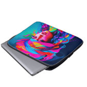 Lebhaftes Abstraktes Portrait Laptopschutzhülle (Vorne Knopf)