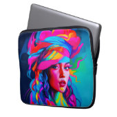 Lebhaftes Abstraktes Portrait Laptopschutzhülle (Vorderseite Links)
