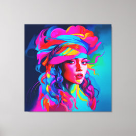 Lebhaftes Abstraktes Portrait Leinwanddruck