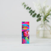 Lebhaftes Abstraktes Portrait-Lesezeichen Mini Visitenkarte (Stehend Vorderseite)