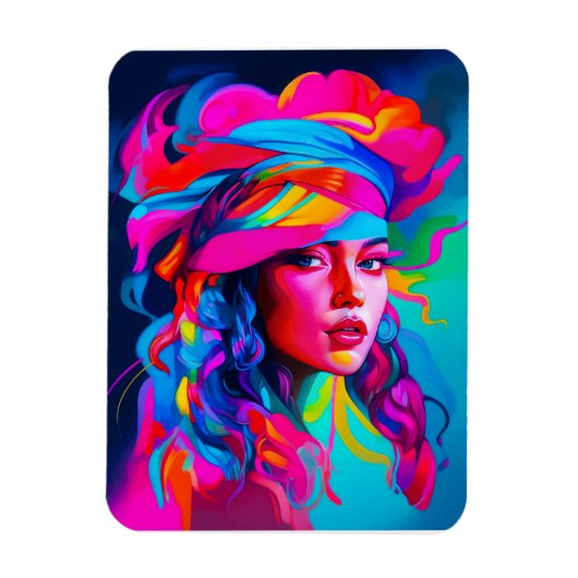 Lebhaftes Abstraktes Portrait Magnet (Vertikal)