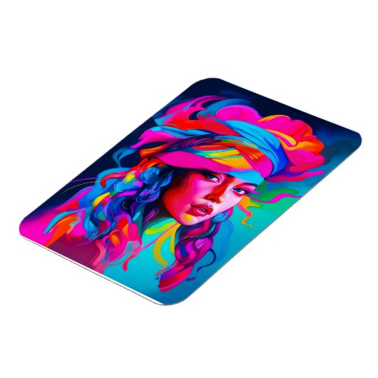 Lebhaftes Abstraktes Portrait Magnet (Linke Seite)