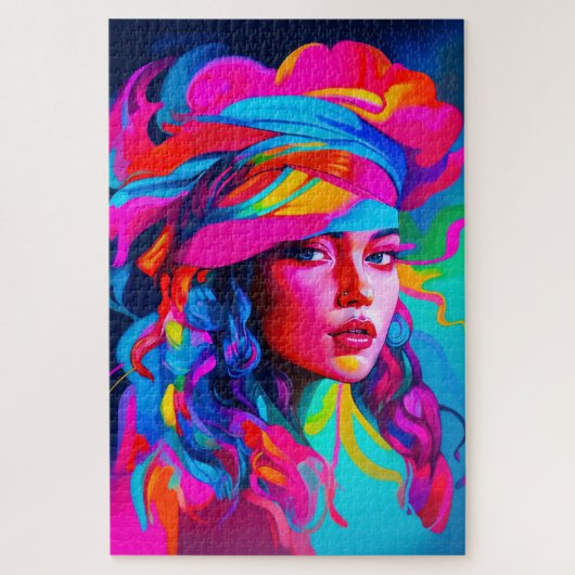 Lebhaftes Abstraktes Portrait Puzzle (Vertikal)