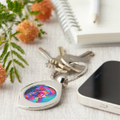 Lebhaftes Abstraktes Portrait Schlüsselanhänger (Seite)