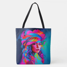 Lebhaftes Abstraktes Portrait Tasche
