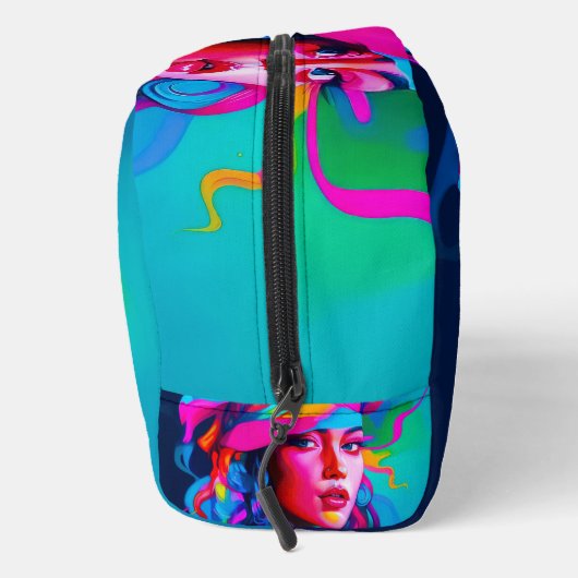 Lebhaftes Abstraktes Portrait Waschbeutel (Rechts)