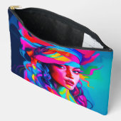 Lebhaftes Abstraktes Portrait Zubehörtasche (Offen)