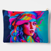 Lebhaftes Abstraktes Portrait Zubehörtasche (Rückseite)