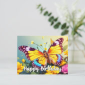 Lebhaftes Abstraktes Schmetterlingsdesign Feiertagspostkarte (Stehend Vorderseite)
