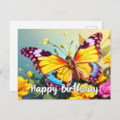 Lebhaftes Abstraktes Schmetterlingsdesign Feiertagspostkarte (Vorne/Hinten)