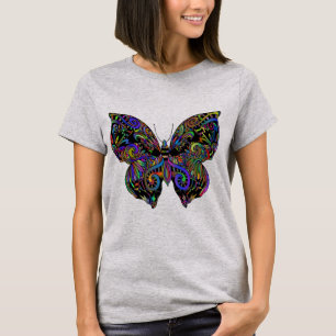 Lebhaftes Abstraktes Schmetterlingsdesign T-Shirt