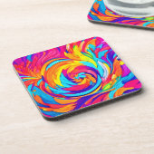 Lebhaftes Abstraktes Swirl Artwork Getränkeuntersetzer (Linke Seite)