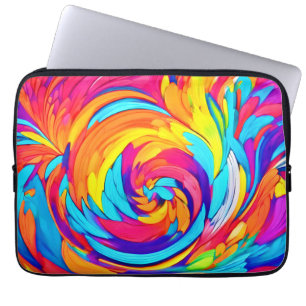 Lebhaftes Abstraktes Swirl Artwork Laptopschutzhülle
