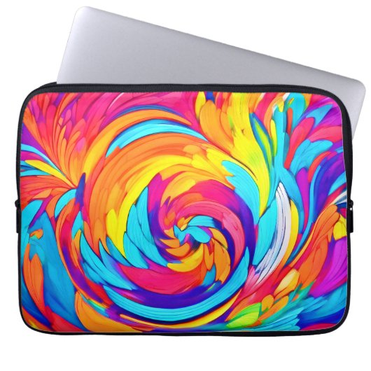 Lebhaftes Abstraktes Swirl Artwork Laptopschutzhülle (Vorderseite)