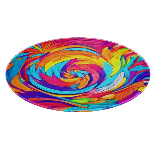 Lebhaftes Abstraktes Swirl Artwork Schneidebrett (Ecke)