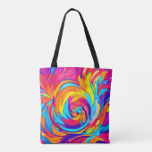 Lebhaftes Abstraktes Swirl Artwork Tasche (Rückseite)