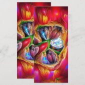 Lebhaftes Abstraktes Tulip Reflections Lesezeichen Menükarte (Vorne/Hinten)