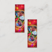 Lebhaftes Abstraktes Tulip Reflections Lesezeichen Mini Visitenkarte (Vorne/Hinten)