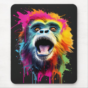 Lebhaftes Affengesicht Mousepad