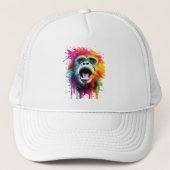 Lebhaftes Affengesicht Truckerkappe (Vorderseite)