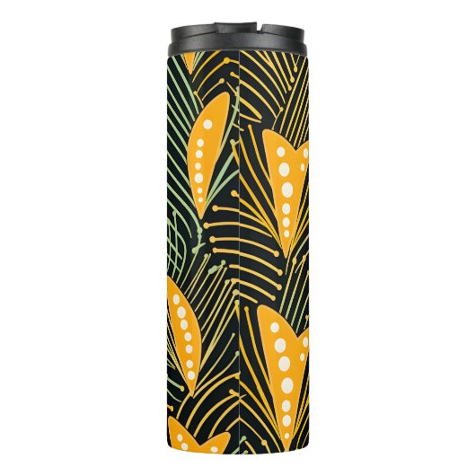 Lebhaftes afrikanisches Muster Thermosbecher (Rückseite)