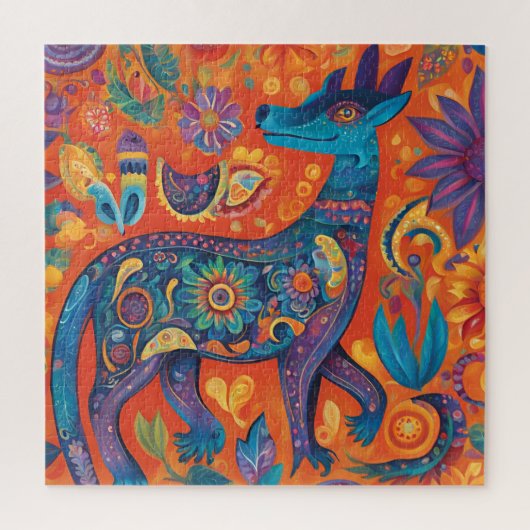 Lebhaftes Alebrijes-Design in traditionell mexikan Puzzle (Vertikal)
