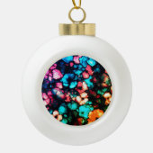 Lebhaftes Alkoholtink-Muster Keramik Kugel-Ornament (Vorderseite)