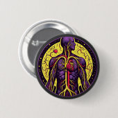 Lebhaftes anatomisches Herz Button (Vorne & Hinten)