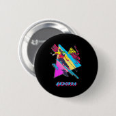 Lebhaftes Andorra Skiabenteuer Grafik Button (Vorne & Hinten)