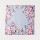 Lebhaftes Aqua & rosa Foto im Hintergrund Wandteppich (Vorderseite (Horizontal))