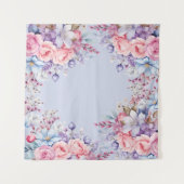 Lebhaftes Aqua & rosa Foto im Hintergrund Wandteppich (Vorderseite)