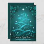 Lebhaftes Aquamarines Blaues Abstraktes Weihnachts Feiertagskarte (Vorne/Hinten)