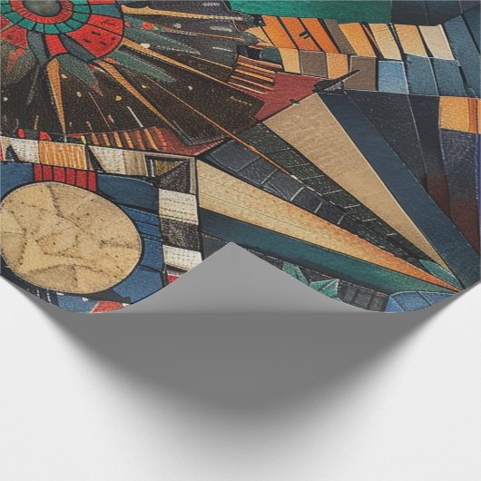 Lebhaftes Aquamarines Geschenk "Ancient Indigenous Geschenkpapier (Ecke)