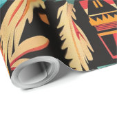 Lebhaftes Aquamarines Matte Wrapping Paper "Aztec  Geschenkpapier (Rolleneckpunkt)