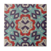 Lebhaftes Aquamarines rotes Beige geometrisches Mu Fliese (Vorderseite)