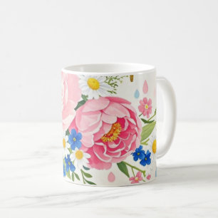 Lebhaftes Aquarellbouquet von Bauern, Molsen Kaffeetasse