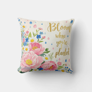 Lebhaftes Aquarellbouquet von Bauern, Molsen Kissen