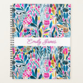 Lebhaftes Aquarellmuster mit Personalisiertem Text Planer (Vorderseite)