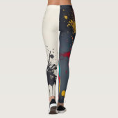 Lebhaftes Auge fängt Spritzer Tropfen Abstrakt Art Leggings (Rückseite)