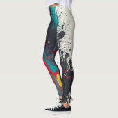 Lebhaftes Auge fängt Spritzer Tropfen Abstrakt Art Leggings (Links)