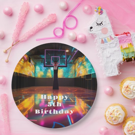 Lebhaftes Basketball Party Pappteller (Party)