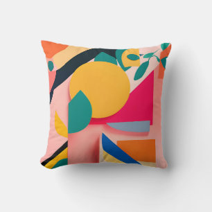Lebhaftes Bauhaus Geometrisches Blumendesign Kissen