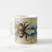 Lebhaftes Bee Watercolor-Muster Kaffeetasse (Vorderseite Links)