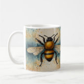 Lebhaftes Bee Watercolor-Muster Kaffeetasse (Links)