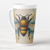 Lebhaftes Bee Watercolor-Muster Milchtasse (Linke Ecke)