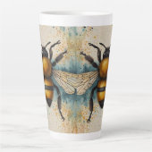 Lebhaftes Bee Watercolor-Muster Milchtasse (Vorderseite)