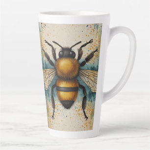Lebhaftes Bee Watercolor-Muster Milchtasse